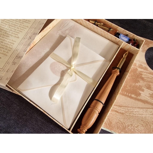 16 - 'Authentic Models' Jane Austen Calligraphy Set with Paper and Envelopes in Decorative Box / Case