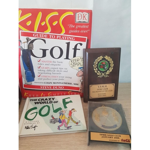 613 - Collection of Golfing Related Items; Books, Putting Machine, Hand Counter, etc