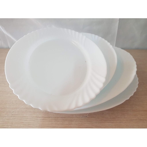 623 - Set of 4 x White Colour Matching Oval Serving Dishes, (Approx. 34 x 26cm each)