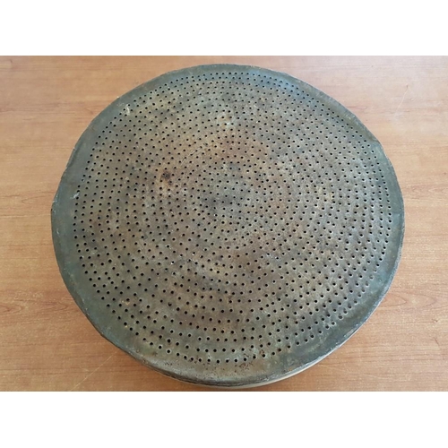 645 - Antique Handmade Cypriot Wooden & Metal Traditional Sieve / Strainer, (Approx. Ø: 46cm, H: 9cm)