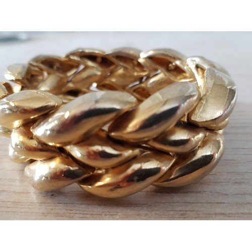 641 - 'Emanuel Ungaro Haute Counture' Heavy Gold Tone Bracelet, Circa 1980's, (Approx. Ø: 8cm)