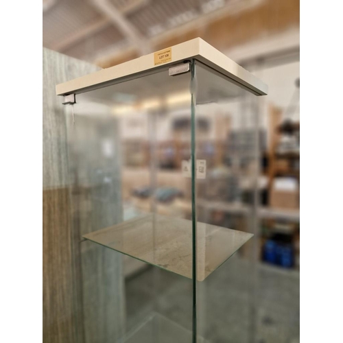 139 - Ikea Glass Display Cabinet with White Finish Top & Base, 3-Internal Glass Shelves, (Approx. 43 x 37 ... 