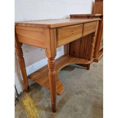 309 - Pine Wood Dressing Table with 2-Drawers and Lower Shelf with Concave Front / Leg Space, (Approx. 100... 