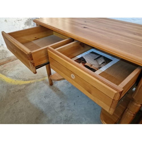 309 - Pine Wood Dressing Table with 2-Drawers and Lower Shelf with Concave Front / Leg Space, (Approx. 100... 