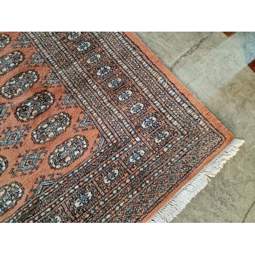 320 - Decorative Persian Style Carpet with Geometric Pattern and Thick Border, in Orange and Brown Tones, ... 