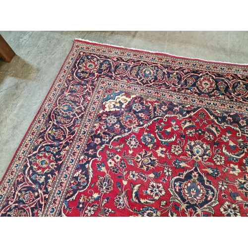 321 - Large Persian Style Carpet in Traditional Pattern with Centre Medallion and Decorative Border in Red... 