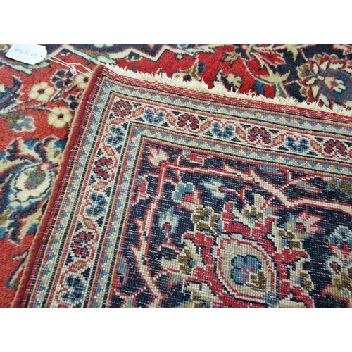 321 - Large Persian Style Carpet in Traditional Pattern with Centre Medallion and Decorative Border in Red... 