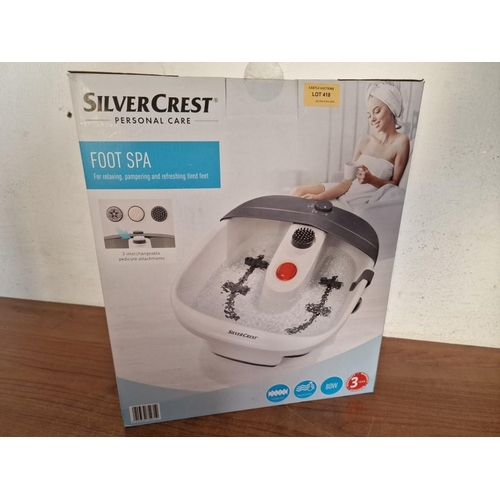 418 - SilverCrest Foot Spa, Looks Unused in Box