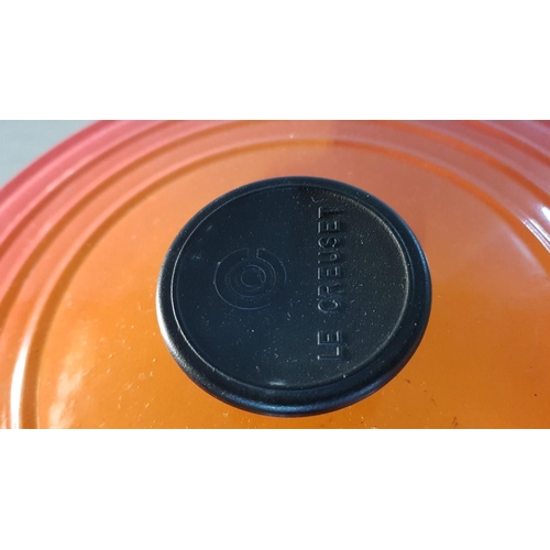 137 - Le Creuset Flame Orange Cast Iron Enameled Cooking Pot with Side and Side Handles, Made in France, (... 