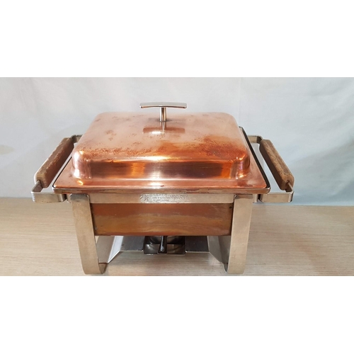 178 - Vintage 'Spring' Copper and Stainless Steel Chafing Dish, Made in Switzerland, (CH-83670, Eschlikon,... 