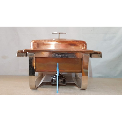 178 - Vintage 'Spring' Copper and Stainless Steel Chafing Dish, Made in Switzerland, (CH-83670, Eschlikon,... 