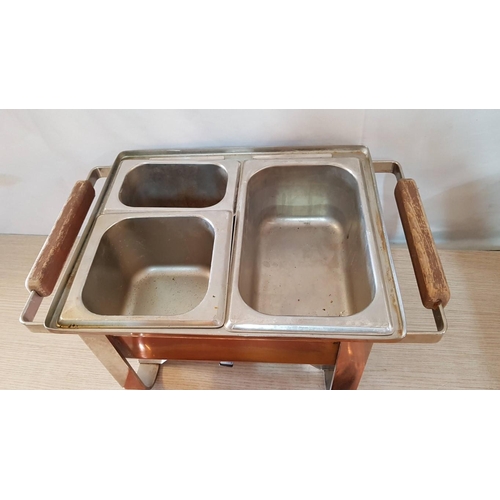 178 - Vintage 'Spring' Copper and Stainless Steel Chafing Dish, Made in Switzerland, (CH-83670, Eschlikon,... 