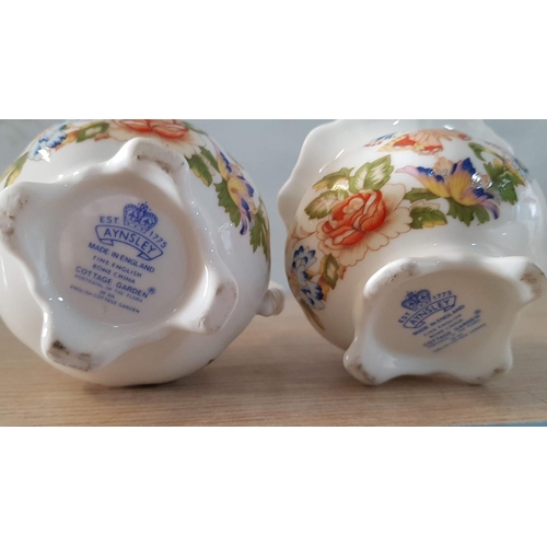 208 - Collection of Aynsley 'Cottage Garden' Fine Bone China; 2 x Trinket Pots, Bell, Jug, 2 x Bowls, (6)