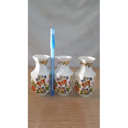 209 - Collection of Aynsley 'Cottage Garden' Fine Bone China; 6 x Vases (Approx. H: 8.5 - 9cm), (6)