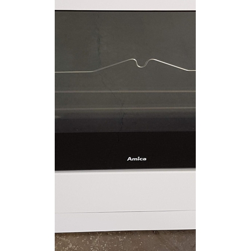 395 - 'Amica' Gas Cooker, (Model: 618GGD4.33H2PFQ W), White with Gas Hob / Burners Over Electric Oven & Gr... 