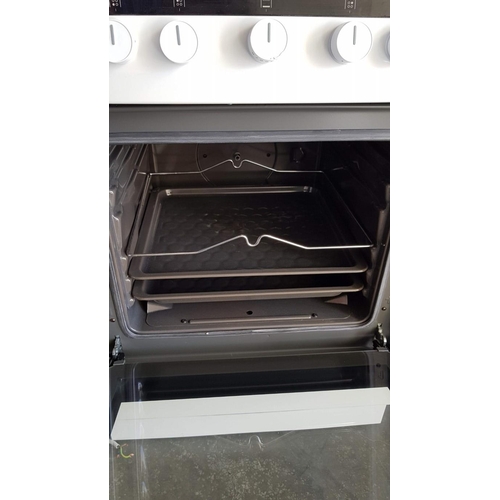 395 - 'Amica' Gas Cooker, (Model: 618GGD4.33H2PFQ W), White with Gas Hob / Burners Over Electric Oven & Gr... 