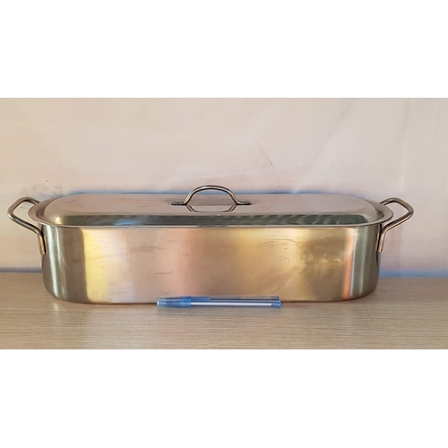 397 - Stainless Steel Fish Poacher, Lidded, (Approx. 46 x 12 x 15.5cm)