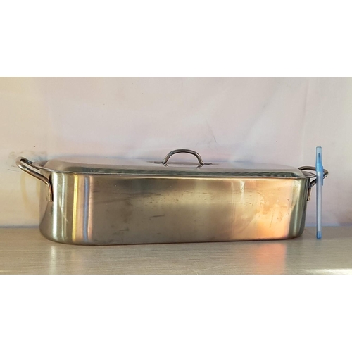 397 - Stainless Steel Fish Poacher, Lidded, (Approx. 46 x 12 x 15.5cm)