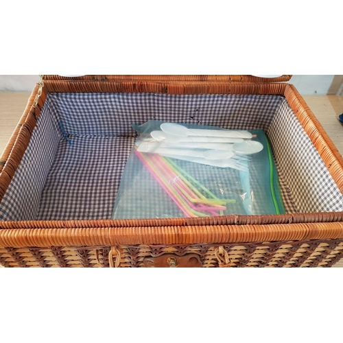 399 - Retro Style 'Pic-Nic' Wicker Basket with Quantity of Accessories, (a/f)