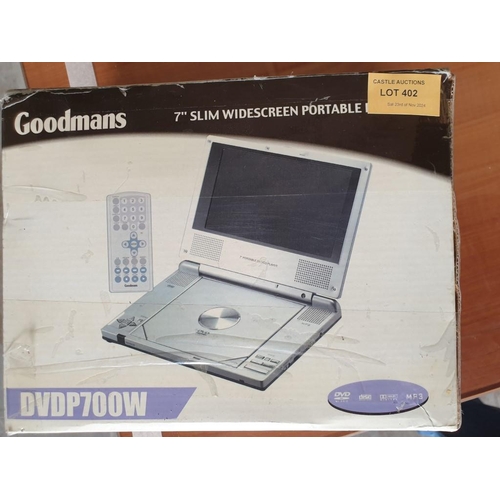 402 - Goodmans Portable DVD Player, * Basic Test and Working *