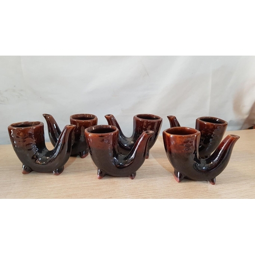 40B - Replica of Antique Eastern European Ceramic / Pottery 'Mead' Drinking Set of Jug and 6 x Mugs in the... 