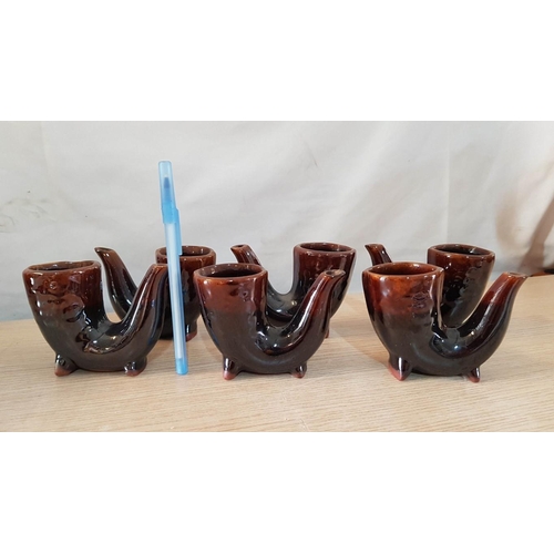 40B - Replica of Antique Eastern European Ceramic / Pottery 'Mead' Drinking Set of Jug and 6 x Mugs in the... 