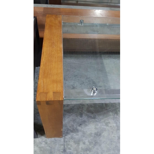 429 - Modern Coffee Table with Wood, Chrome and Glass Top, (Approx. 120 x 60 x 46cm)