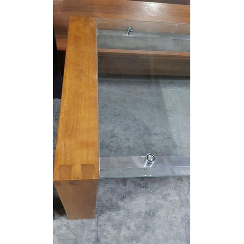 429 - Modern Coffee Table with Wood, Chrome and Glass Top, (Approx. 120 x 60 x 46cm)