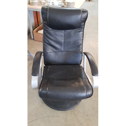 42A - Large Black 'Eco Leather' Office Swivel Chair