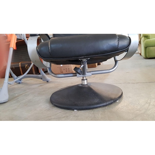 42A - Large Black 'Eco Leather' Office Swivel Chair