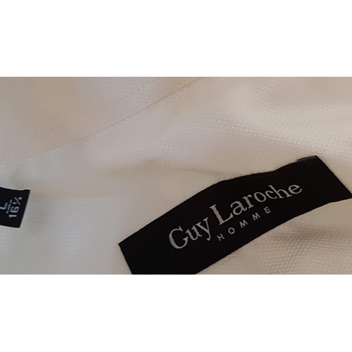 431 - 'Guy Laroche' Men's Ivory Shirt with Wing Collar and Long Sleeve, Unused, (Size: L, 16.5'')