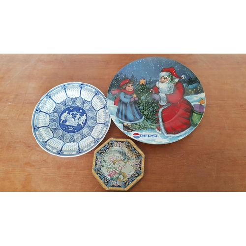 559 - Collection of Assorted Decorative Plates; Spoke Blue Room Calendar 1997, Seizan Japan and Pepsi Adve... 