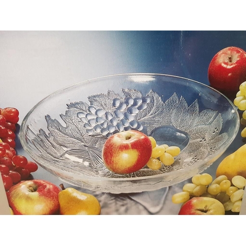 561 - Borgonovo Retro Large Cut Glass Fruit / Salad Bowl, (Approx. Ø: 31cm, H: 9cm) in Original Box