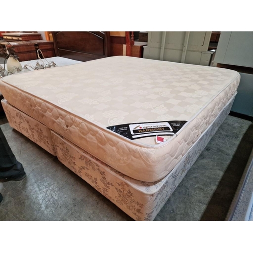 662 - Double Bed with Divan Base and Aphrostrom 'Harmony' Mattress, (Approx. 183 x 190cm)