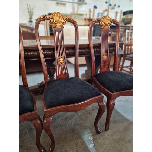 665 - Set of 4 x Classical / Antique Style Wooden Dining Chairs with Cabriole Legs, Carved Back Rests with... 