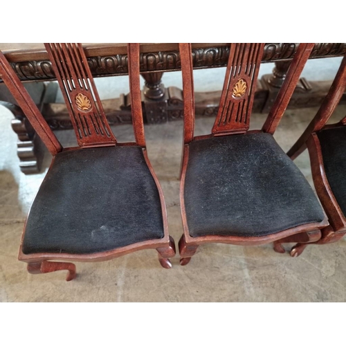 665 - Set of 4 x Classical / Antique Style Wooden Dining Chairs with Cabriole Legs, Carved Back Rests with... 