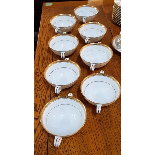 678 - Large Noritake Dinner Set, 110 Pieces in Classic Pattern; White with Gold Rim, Windsor 3782 / Richmo... 