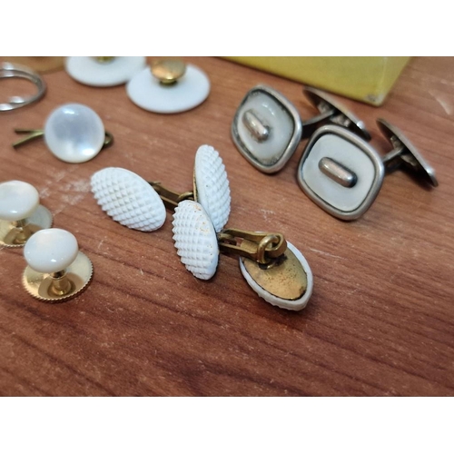 593 - Collection of Assorted & Vintage Tie Pins, Cufflinks, Dress Buttons, etc