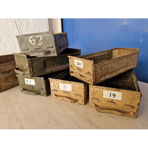 151 - Collection of Assorted Vintage Metal Trays, (Filing, Tools, Planters, etc), (7)