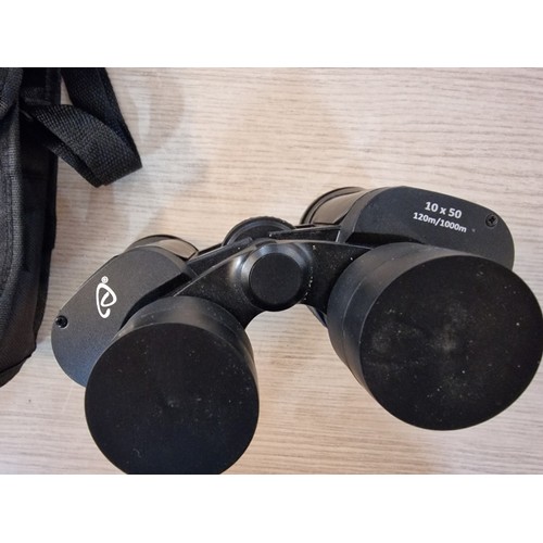 495 - Binoculars in Carry Case, 10 x 50, 120m/1000m