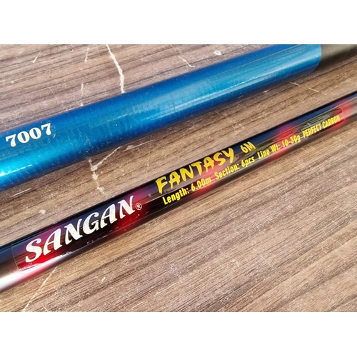 424 - 2 x Fishing Poles; 'Sangan Fantasy 6m' and 'Good Luck 7007 7m', (2)