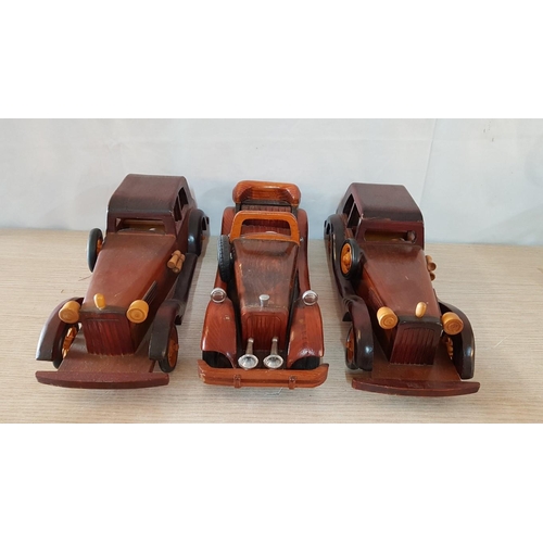 113 - Collection of Classic Vintage Car Wooden Models, (Approx. 36 x 13cm each), (3)