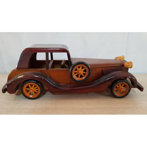 113 - Collection of Classic Vintage Car Wooden Models, (Approx. 36 x 13cm each), (3)