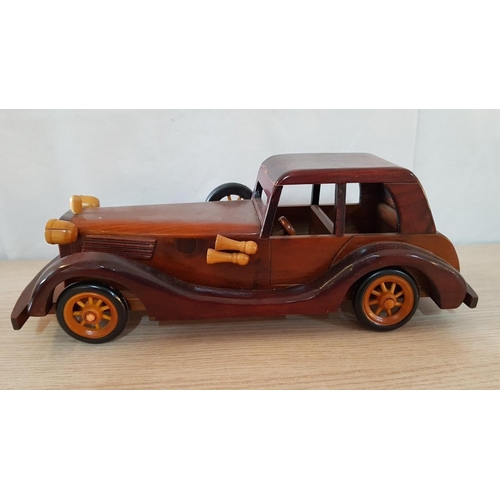 113 - Collection of Classic Vintage Car Wooden Models, (Approx. 36 x 13cm each), (3)