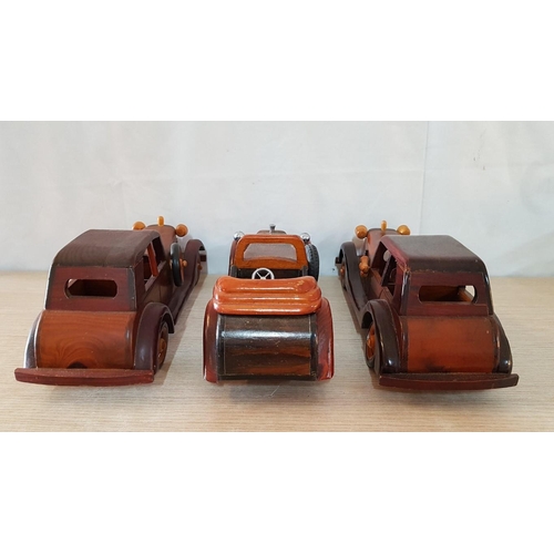 113 - Collection of Classic Vintage Car Wooden Models, (Approx. 36 x 13cm each), (3)