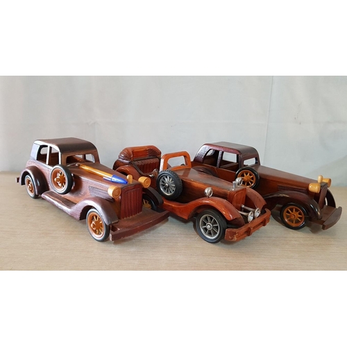 113 - Collection of Classic Vintage Car Wooden Models, (Approx. 36 x 13cm each), (3)