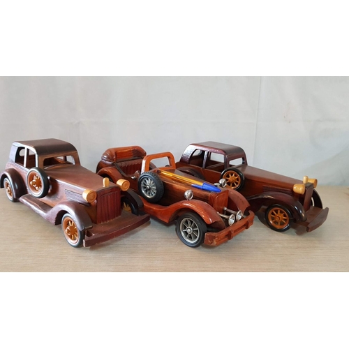 113 - Collection of Classic Vintage Car Wooden Models, (Approx. 36 x 13cm each), (3)