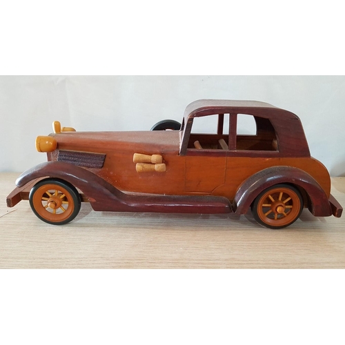 113 - Collection of Classic Vintage Car Wooden Models, (Approx. 36 x 13cm each), (3)