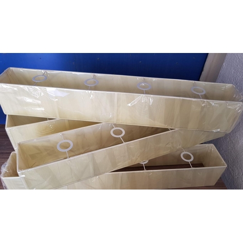 693 - Qty of Modern String Lamp Shades (Unused); 5 x Cream Colour Rectangular 4-Bulb (Approx. 100 x 15 x 1... 