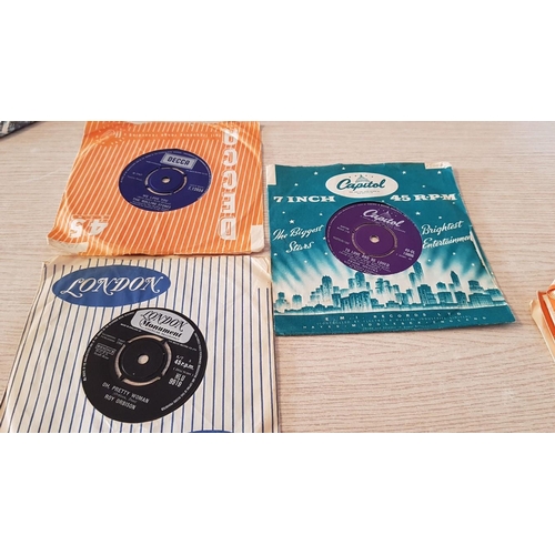 12A - Collection of 15 x Retro 45rpm Single Vinyl Records; Elton John, Chris Rea, Bee Gees, Bob Dylan, Roy... 